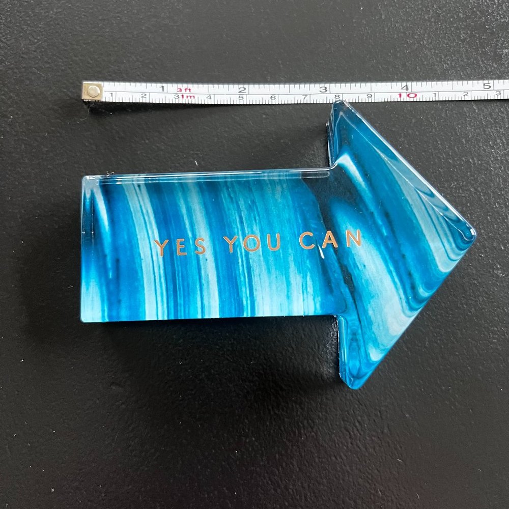 Yes You Can Blue Paper Weight